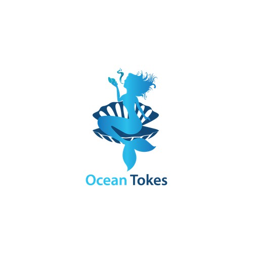 Simple & elegant mermaid logo icon for cannabis brand