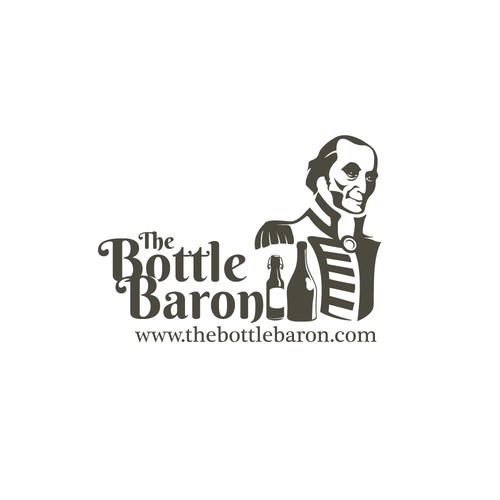 Create an interesting character logo for www.thebottlebaron.com