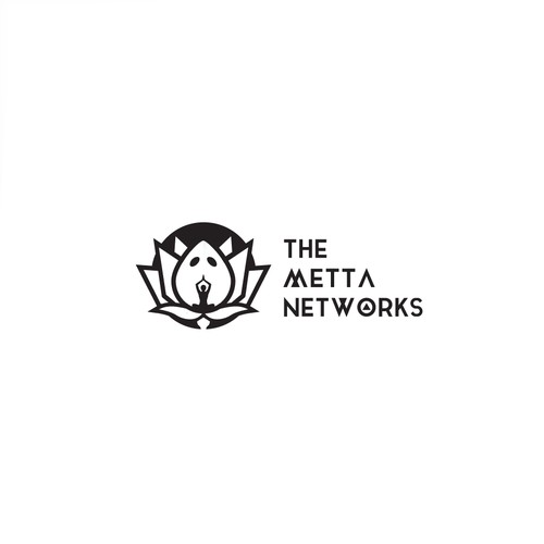 Negative space logo with twist.