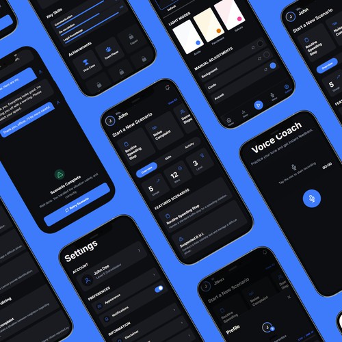 LawVue - Mobile App UI for an AI Legal Training Tool