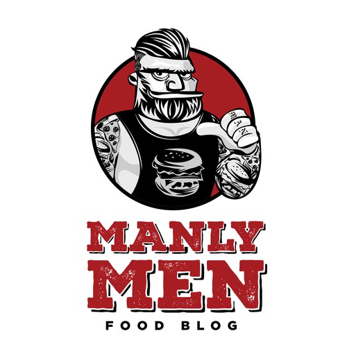 Logo for food blog for mens