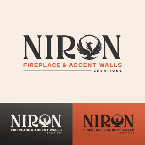Niron Phoenix logo design