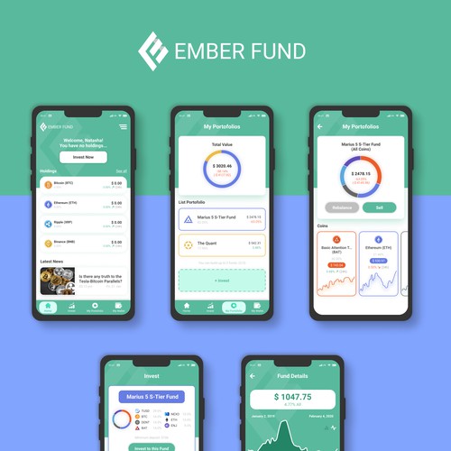 Ember Fund, Crypto Currency App Concept