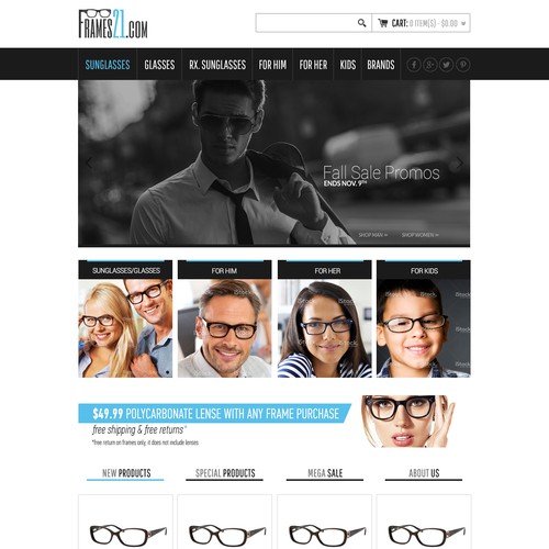 Glasses & Sunglasses Online Retailer & Logo Design