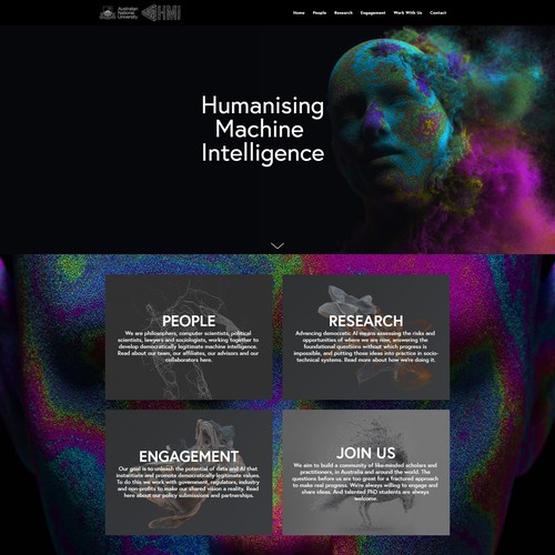 Web Design For Humanising Machine Intelligence in ANU