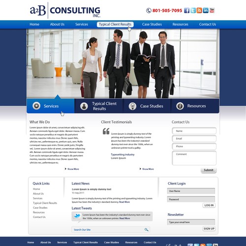 Create the next website design for A2B Consulting Inc