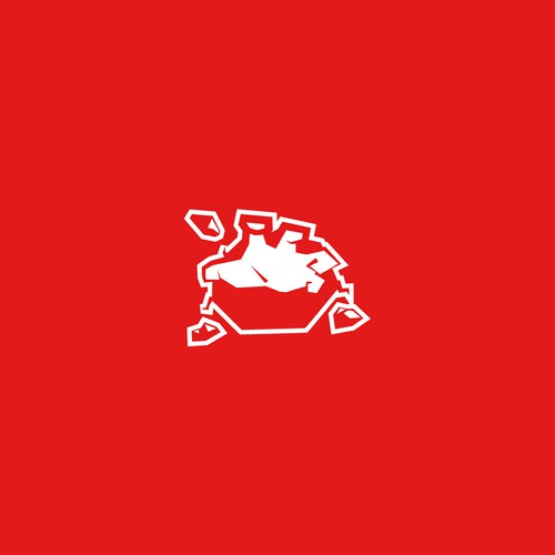 Hand through wall logo