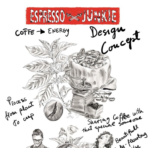 Bold design concept for coffee kiosk 