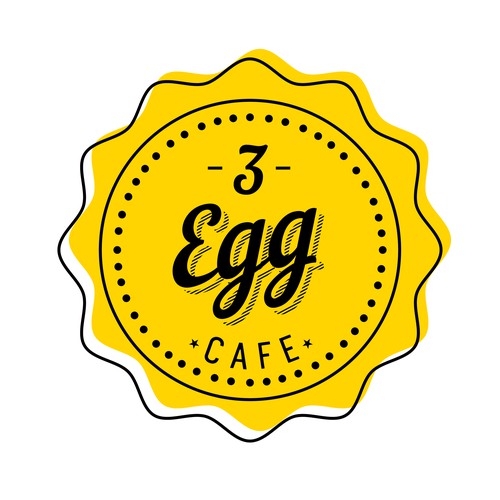 Create a logo for Three Eggs breakfast and lunch restaurant