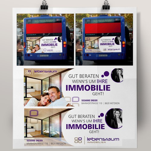 Bus-Advertisement for real-estate broker