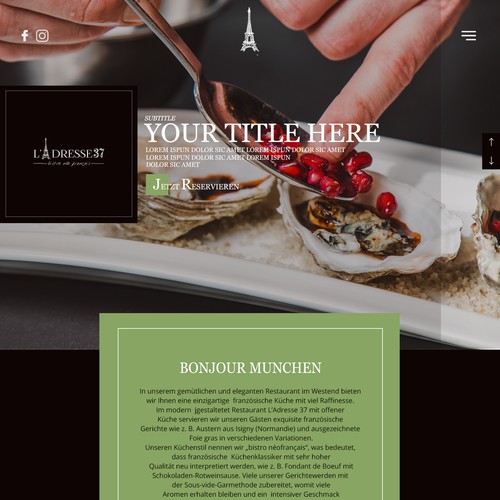 Web design for L'adresse37. The new Neo Bistro francaise in Munchen.. 