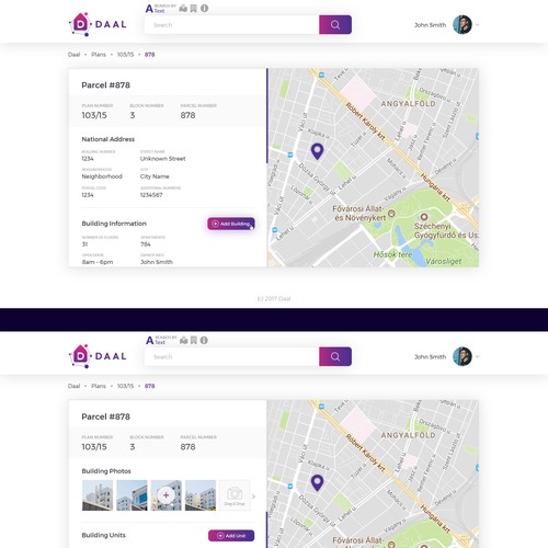 Parcel page for a real estate search website