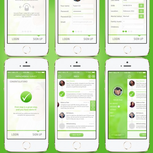Create an engaging & motivating mobile app screen for kNOwSmoking