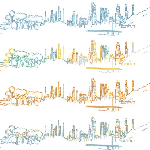 Baytown skyline illustration