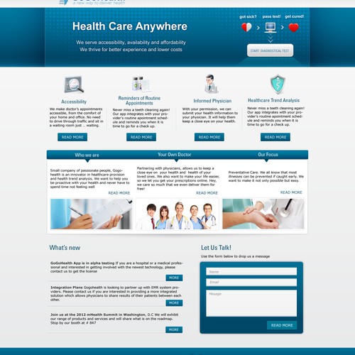 GoGoHealth needs a new website design