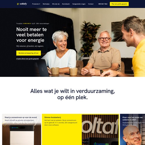 Voltafy homepage for a Dutch home energy installer