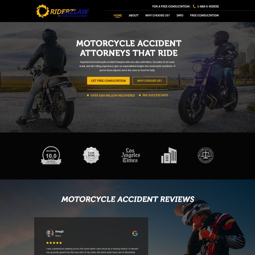 Website Design Concept For Motorcycle Law Firm