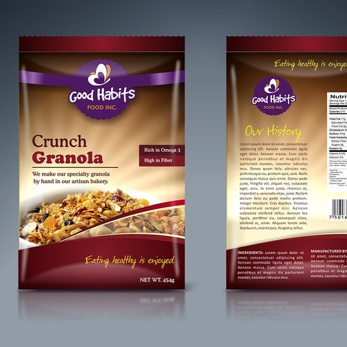 Design a stand out bag for Good Habits Crunch Granola