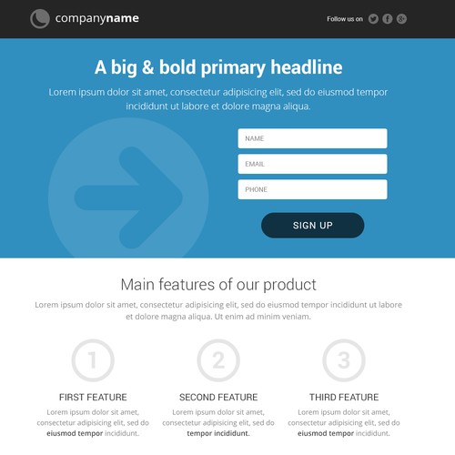 Help 99designs create professional generic landing page templates. Awarding multiple winners!