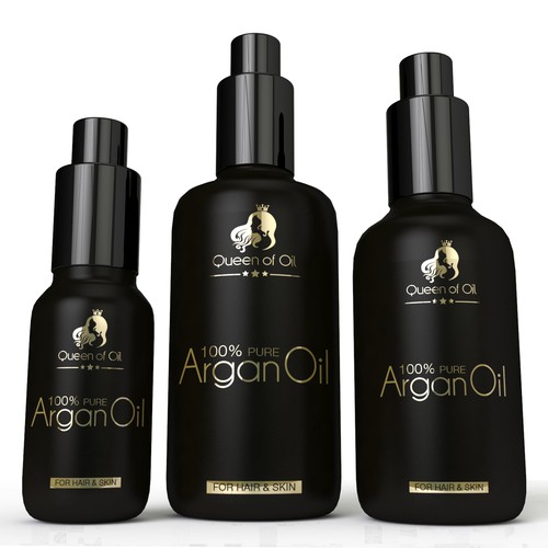 Create me the brand image of - Queen Of Oil - cosmetic argan oil