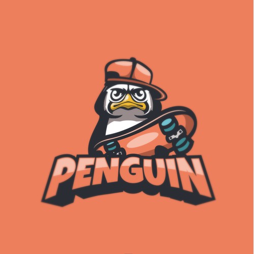 Cool Penguin mascot logo