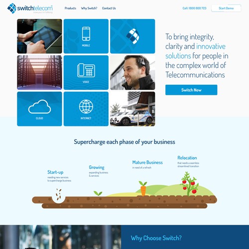 Creative yet to the point telecom web design