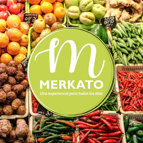 merkato, logo para supermercado gourmet