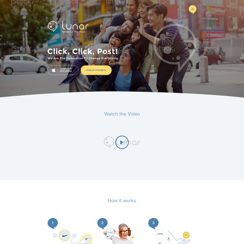 Landing page for a photo sharing app