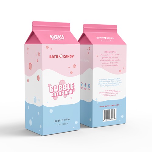 Bubble bath soak packaging design 