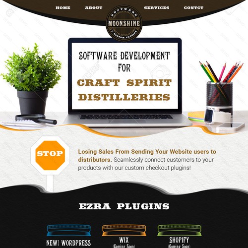 Moonshine Software Homepage Layout