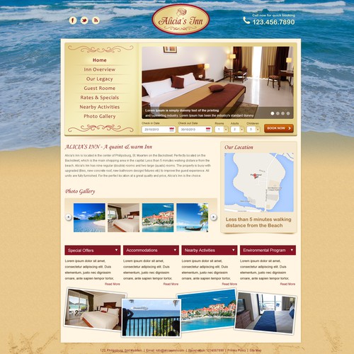 Alicia's Inn  needs a new website design