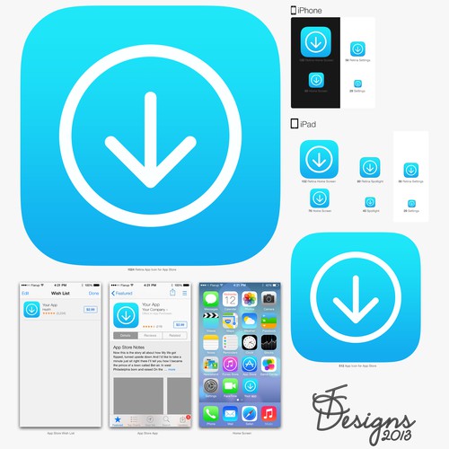 Create Downloader App Icon for iPhone/iPad