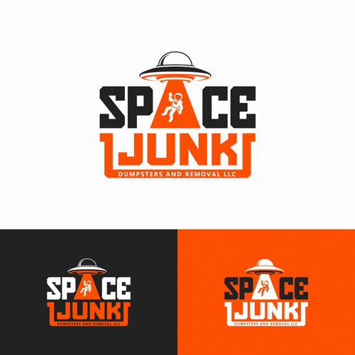 space themed logo for junk removal/dumpster company