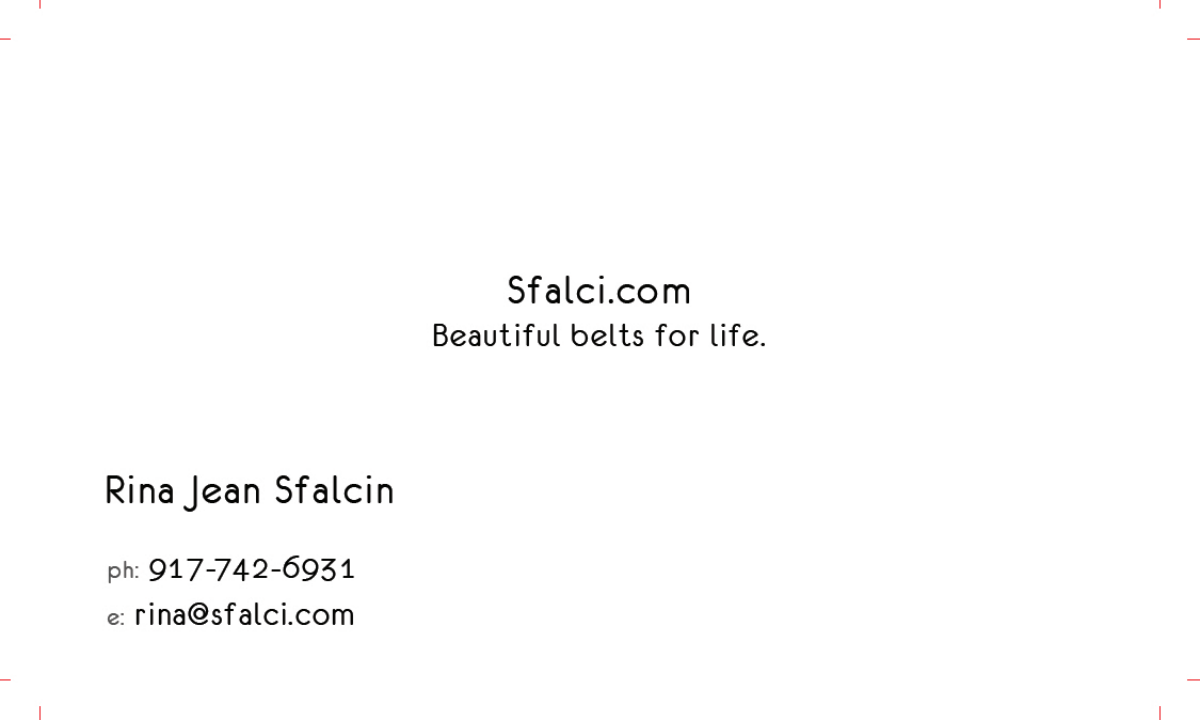 Business Card for "Sfalci"- Direct to consumer luxury leather belts