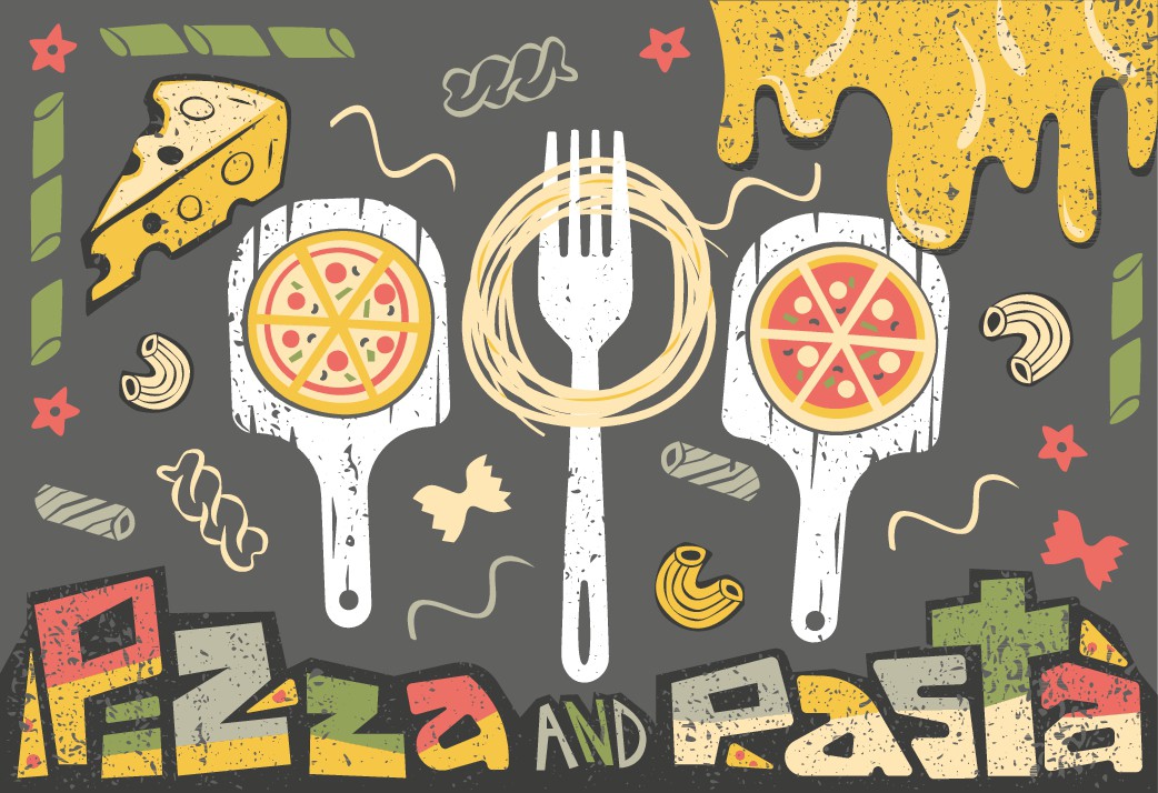 pizza pasta wall