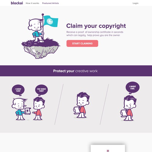 Homepage Design for copyright protection