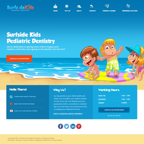 Web design for Kid's Dental Practice