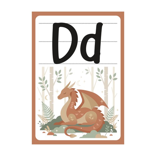 Magical Japandi Alphabet Poster for Kids