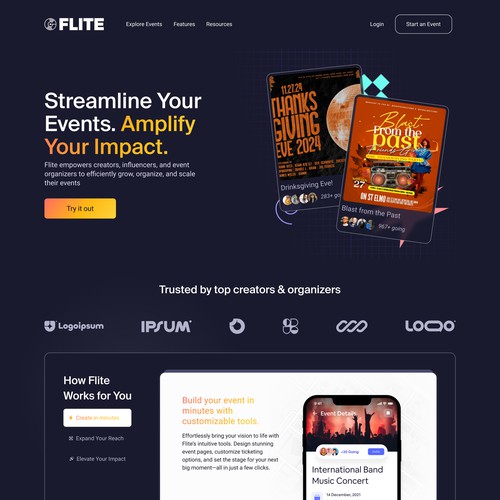 Homepage for Saas rebrand