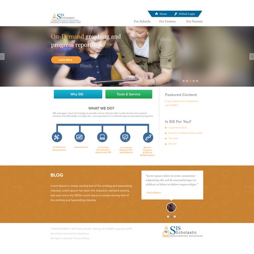 Create a simple, modern site that provides educators with tools supporting special needs students
