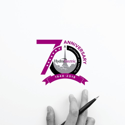 70 Years Logo for aerospace company