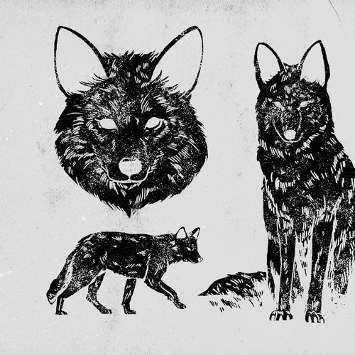coyote logograph, icon