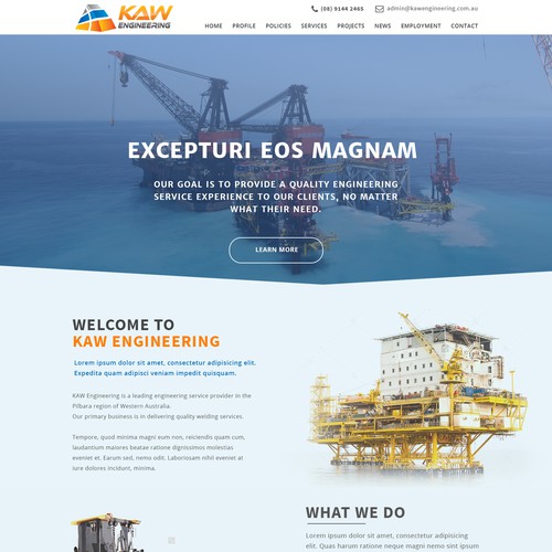 Wordpress Theme Design for an engineering company home page