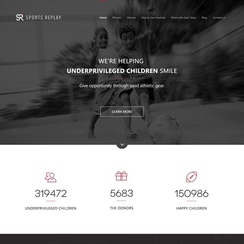 99nonprofits: Create a beautiful webpage for Sports Replay