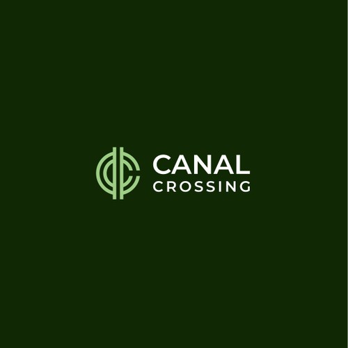 Illusionary logo for family rental cottage community: Canal Crossing