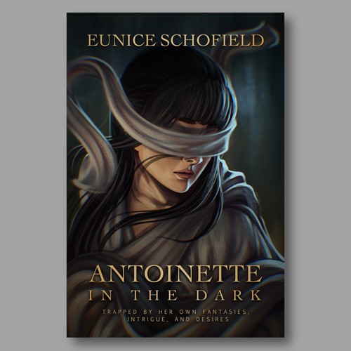 Digital painting illustration for Antoinette in the Dark book cover 