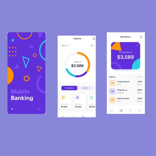 Modern Mobile Banking App UI Design – Clean and User-Friendly