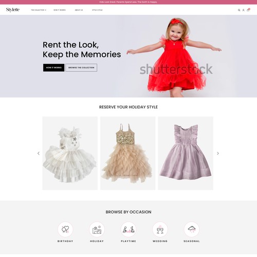 Cute Kids Clothing Rental.