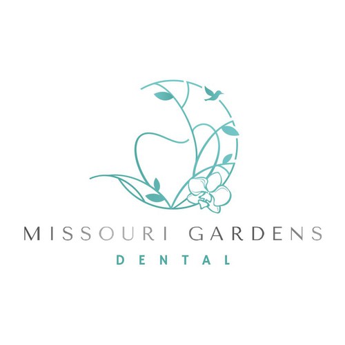 Dental logo with a garden theme