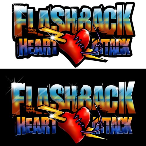 t-shirt design for Flashback Heart Attack